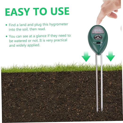 Toyvian 3-in-1 Soil Tester for Garden and Lawn Dual Probe Humidity pH and Light Checker Accurate Soil Test Kit for Use