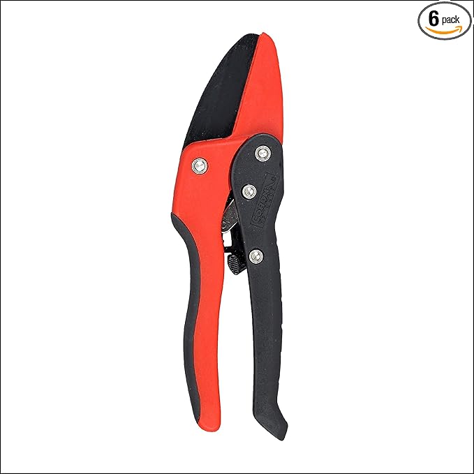 Corona RP 3230 Rachet Hand Pruner - 3/4 inch Cut Capacity Stem and Branch Garden Shears, Red (Pack of 6)