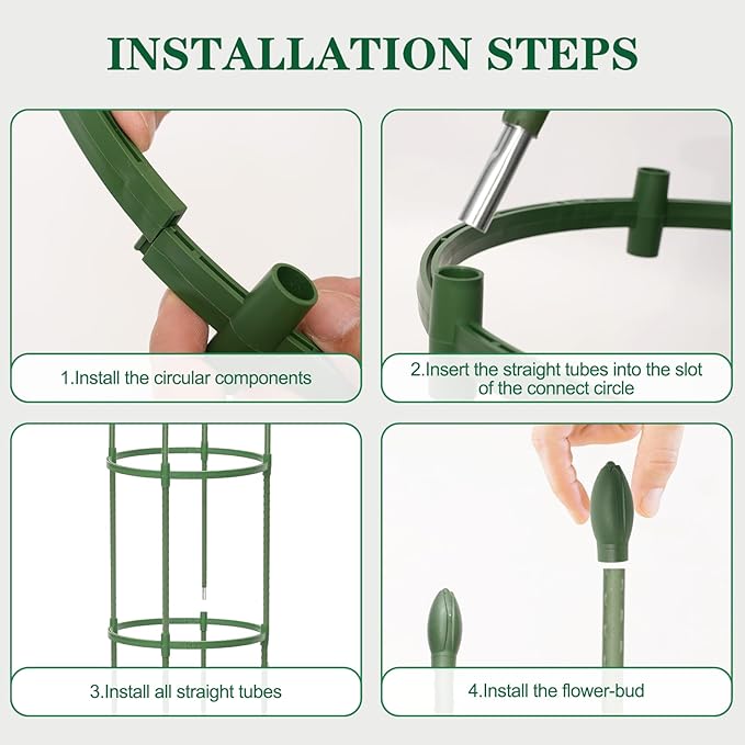 Tomato Cages for Garden,2 Pack 50in Tall Tomato Plant Support Stakes Adjustable Heavy Duty Steel Plant Tower Stakes, Updated Cucumber Trellis Garden Cages for Climbing Plants Vegetable Flowers