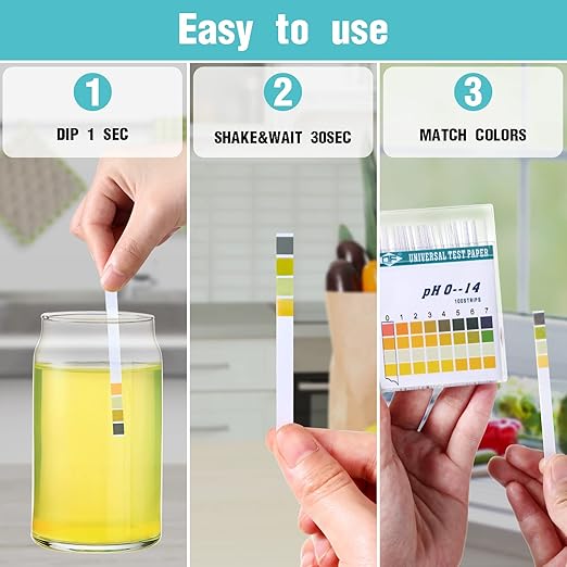 200 Strips Plastic Ph Test Strips, Universal Ph 0-14, Litmus Test Paper with Storage Case for Saliva Urine Water Soil Testing Pet Food and Diet Monitoring