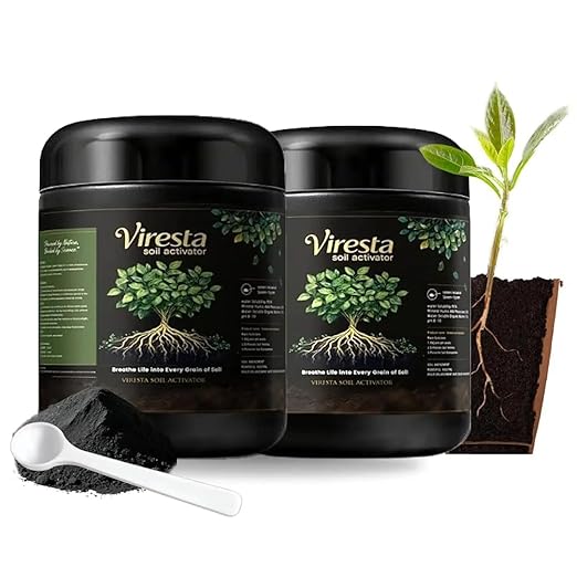 Soil Activator - Viresta Soil Revitalizer, Plant Food Enhancer, Concentrated Humic Acid Formula - Promotes Root Growth & Nutrient Uptake for Lawns, Garden, Indoor & Outdoor Plants (2Pcs)