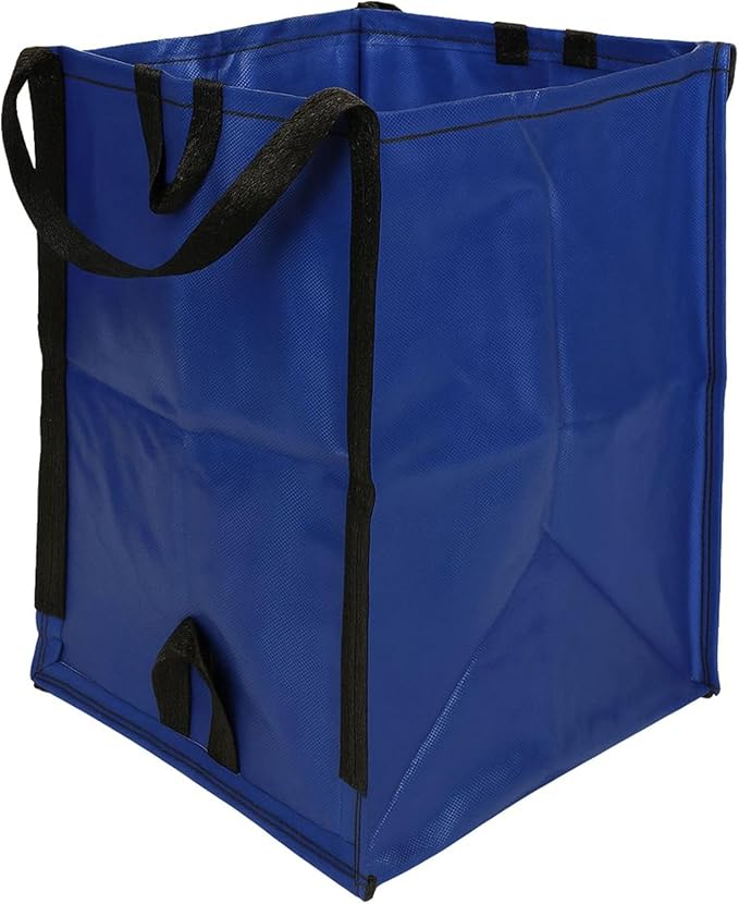 DURASACK Heavy Duty Home and Yard Bags 48-Gallon Reusable Self-Standing Lawn and Leaf Bags Garbage Can with Reinforced Handles, Blue