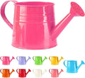 Tinplate Watering Kettle, 1L Metal Garden Watering Can, Vintage Sprinkling Can for Flowers, Indoor & Outdoor Plants, Lawn & Garden Irrigation Tool (Deep Pink)