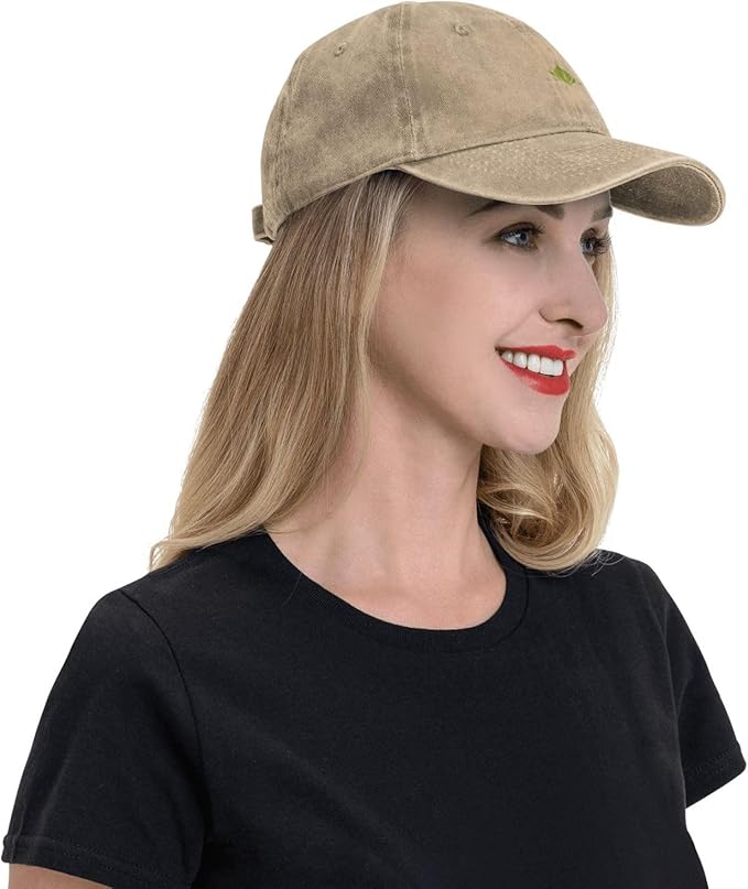 Black Seeds Sprouting Printed Washed Cowboy Baseball Cap for Adults - Stylish and Breathable Hat