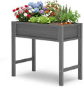 YEFU Raised Garden Beds Outdoor: 34x18x30in HIPS Raised Garden Bed for Balcony to Grow Herbs Vegetables Flowers - Planter Boxes Outdoor Withstands Moisture and UV Rays for Urban Greenery Grey
