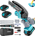 Mini Chainsaw Cordless,6 Inch Portable Electric Chain Saw, Automatic Oiler, Battery Powered Small Handheld Saw, Security Lock Trees Branches Trimming,Wood Cutting, 2 Batteries 2 Chains 2026