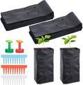 100 Pcs Nursery Growing Bags Seedling Starter Bags with 30 Plant Labels & 2 Mini Watering Sprinklers,Plant Grow Bags Plants Pots Plastic Pouches for Garden Trees,Flowers, Vegetable(7.5x3.8x2.6 Inch)