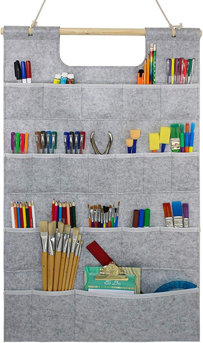 Wall Hanging Storage Bag with Pockets, Kitchen Accessory Shelves, Garden Tool Storage Rack