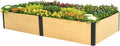 Vego garden Woodgrain Series Raised Garden Bed, 16'' Tall 4' x 8' Wooden-Look Metal Planter Box Outdoor for Gardening Vegetables, Flowers, Herbs
