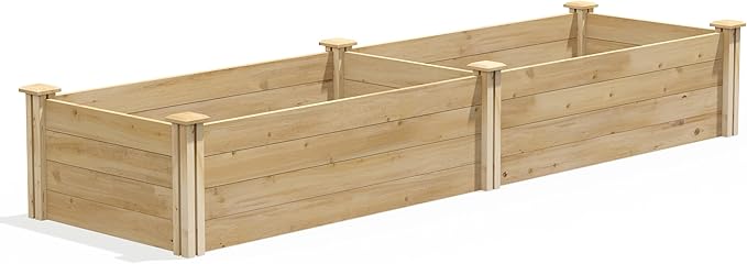 Greenes Fence Premium Cedar Raised Garden Bed, 2' x 8' x 14" (3/4" Thick) - Made in USA with North American Cedar