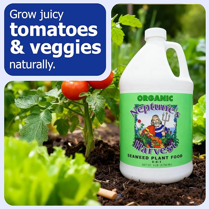 Neptune’s Harvest Seaweed Plant Food (0-0-1) - 1 Gallon Bottle - Multi-Purpose Seaweed Organic Liquid Fertilizer - Indoor & Outdoor Fertilizer for Lawns, Gardens, Vegetables, and Flowers