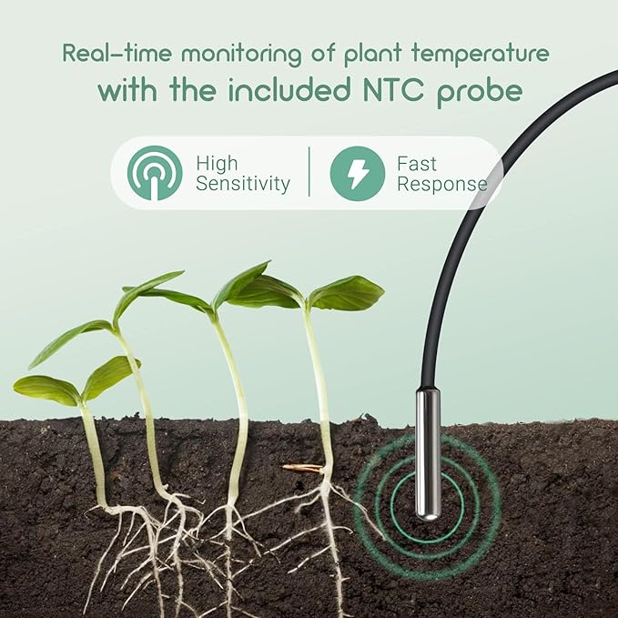 LUXBIRD Plant Heating Mat with Thermostat, Timing Function, Indoor Greenhouse Heat Mat, Heating Mat, 10"x20.75", 30 Watt (1 Pack)