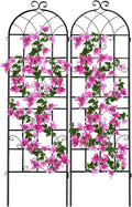 2 Pack 71x20in Garden Trellis, Black Metal Coating Rustproof, Easy to Install + Perfect for Supporting Climbing Plants Outdoor Roses, Vines, Flowers, and Vegetables