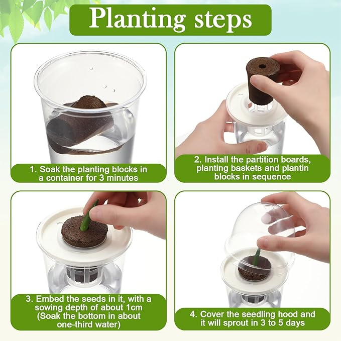 12 Pack 3.54 in Clear Hydroponic Nursery Kit with Humidity Dome Transparent Plant Starter Hydroponic Pots for Seed Starting Gardening Flower Plant Pots Germination Nursery Pot