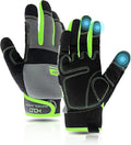 Work Gloves Mens & Women, Utility Thin Mechanic Gloves Touch Screen,Flexible Breathable Yard Work Gloves -Padded Knuckles & Palm