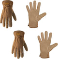 HLDD HANDLANDY Men Leather Gardening Gloves, Utility Work Gloves for Gardening, Yardwork, Construction, Mechanics