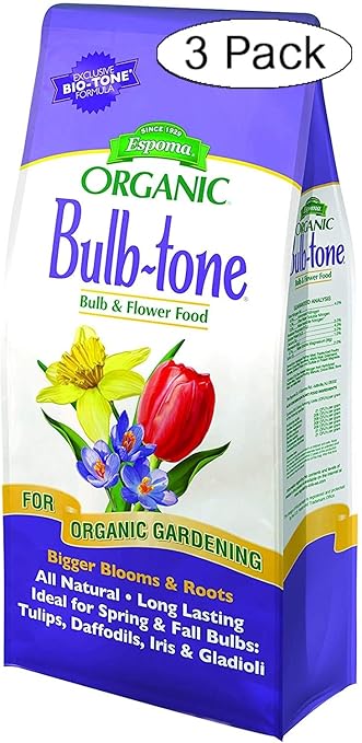 Espoma Organic Bulb-Tone 3-5-3 Natural & Organic Fertilizer and Plant Food for All Spring and Fall Bulbs. 4 lb. Bag. Use for Planting & Feeding to Promote Vibrant Blooms - Pack of 3