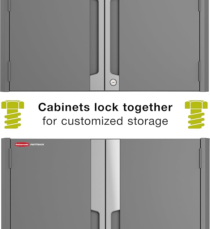 Rubbermaid FastTrack 2 -Door Tall Cabinet, Storage Cabinet, Garage Storage Systems, Garage Organization