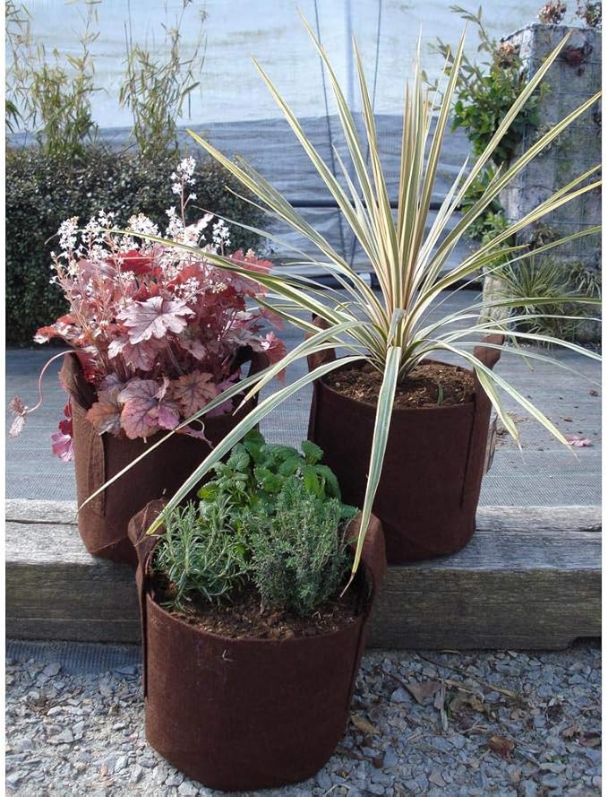 MAUI MIKE'S Root Pouch 10 Gallon/ 10 Pack Heavy Duty Grow Bag. Plant Fabric Pots with Handles. Grow Fabric Pots & Bags for Tomatoes,Vegetables and Flowers. Made from Recycled Water Bottles.