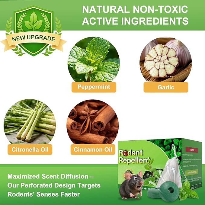 Mouse Repellent Balls, Peppermint Oil Scent, Safe for Indoor Use, 24PCS