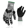 Safety Work Gloves, Impact Gloves for Men Women, Cut Resistant Non-Slip Heavy Duty Gloves with Nitrile Grip, Touch Screen Glove with Impact Protection for Mechanic Construction, X-Large, Grey