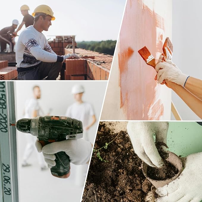 Cotton work gloves - White Safety Work Gloves for repair, construction, Warehouse, Gardening for men and women, L size