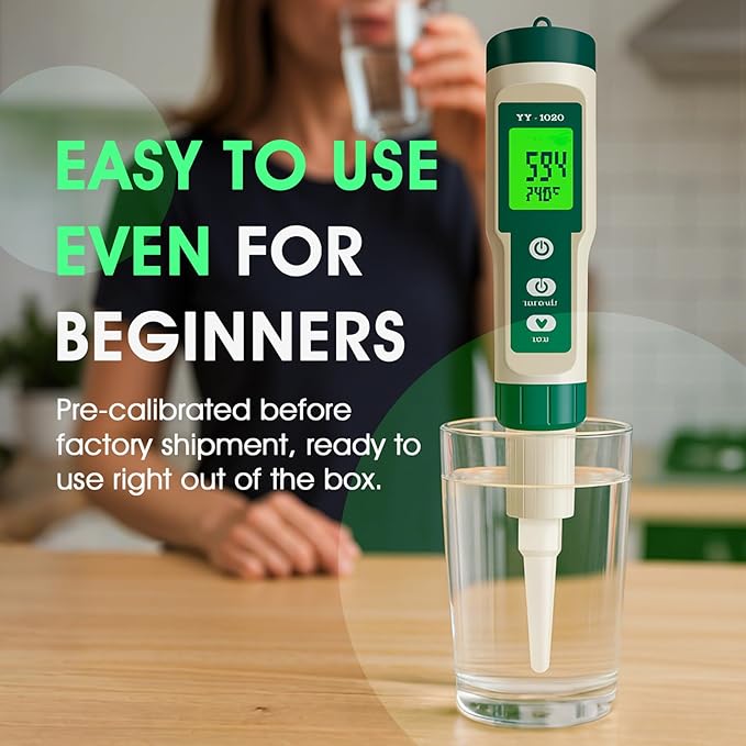 Digital pH Meter for Food, pH Tester Probe for Sourdough Bread Dough, Meat, Cheese, Fruit, Cosmetics, Water, Smart Lab pH Test kit Pen with ATC, Temperature Backlit Display for Solids Liquids Soil