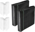 3FT x 100FT Weed Barrier Landscape Fabric (2 Pack 3x50FT) - Premium Heavy-Duty 3.2oz Gardening Weed Control Mat with 20 U-Shaped Securing Pegs - Ground Cover for Gardening, Farming