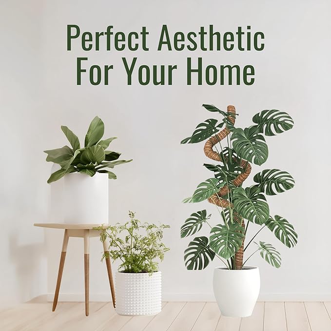 2 Pack 63 Inch Moss Pole for Plants, Tall Moss Poles for Climbing Plant-Monstera, Handmade Coco Coir Pole, Monstera Plant Support for Plant Grow