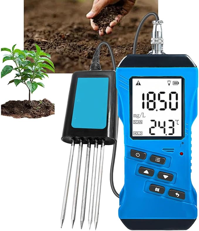High Accuracy NPK Tester, Digital Soil Meter for PH, Moisture, Nutrient Conductivity, Fertility, Gardening