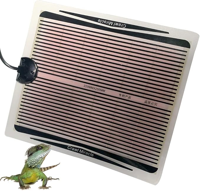Reptile Heat Pad, Adjustable Temperature Control Lizard Terrarium Heating Mat for Small Animals Snake Turtle Bearded Dragon Gecko and Plant (15W)