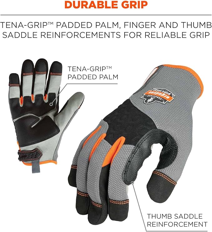 ProFlex 710 Heavy Duty Work Gloves, High Visibility, Reinforced Fingertips and Palm