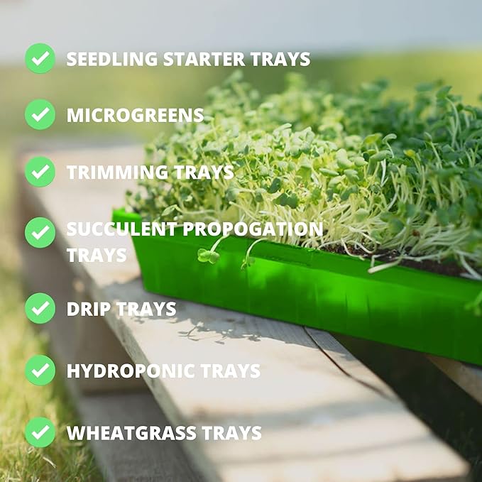 1020 Seed Starting Trays, Plant Tray, Microgreens Growing Trays, Plastic Seed Trays, Reusable Seedling Tray, 5-Pack Growing Trays, Germination Tray, Planting Tray, Plant Tray For Seedlings