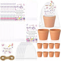 Ctosree 50 Sets Butterfly Baby Shower Party Favors for Guests A Little Butterfly Is on The Way Seed Packets Include Self-adhesive Seed Packets Flowerpot Thank You Tags Organza Bags for Baby Shower