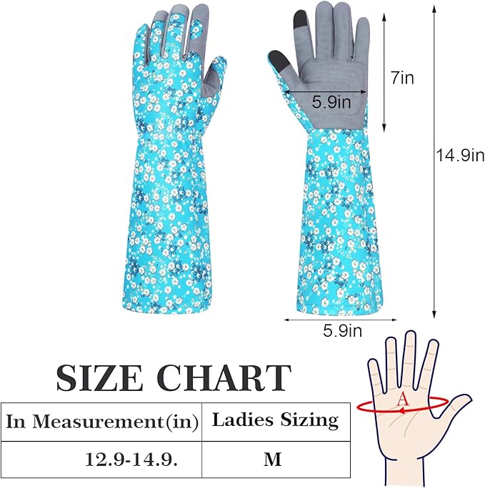 Long Gardening Gloves for Women Thorn Proof Leather Garden Gloves Breathable Working Gloves for Women Yard Outdoor