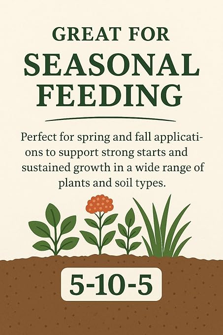 5-10-5 All-Purpose Fertilizer | Balanced Nutrient Blend for Flowers, Vegetables, Lawns & Shrubs | Promotes Strong Roots, Vibrant Blooms & Healthy Growth | Easy Application Granules (10 Pounds)
