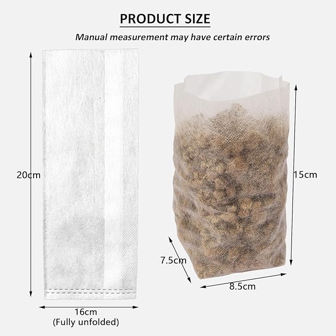200 Pcs Plants Nursery Bags Non-Woven Seedling Grow Bags for Vegetables Flowers Fruits Trees Planting Transplant for Home Garden Pots (200, 16 * 20cm)