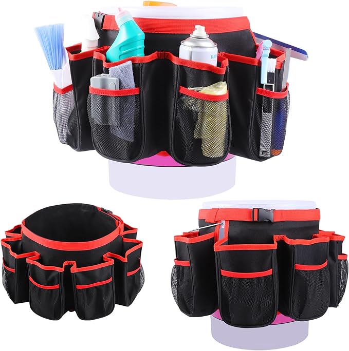 Bucket Cleaning Tool Organizer,Wash Tool Caddy 5-Gallon Organizer,5 Gallon Bucket Holder Cleaning Supplies for Housekeeping