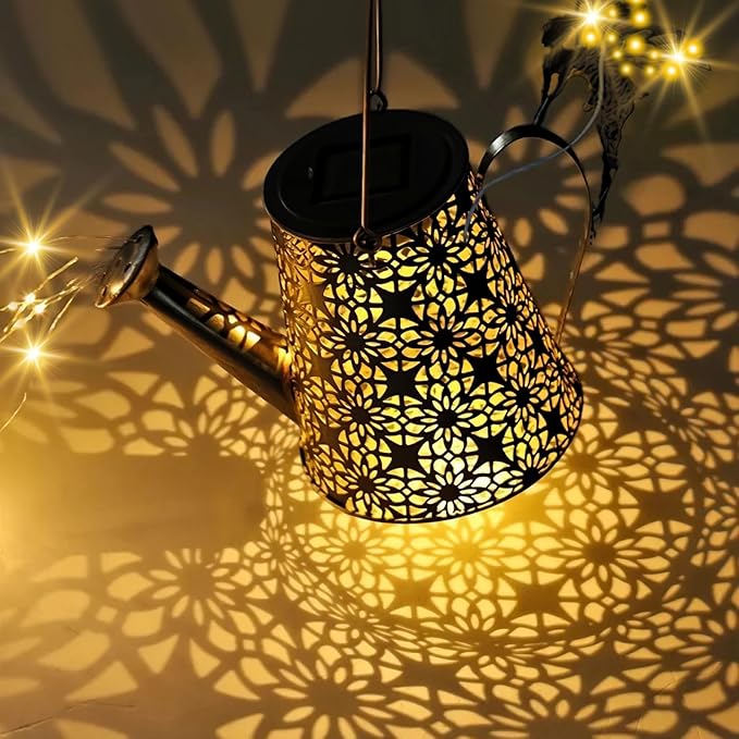 SRNPMIU Solar Watering Can Light, Solar Outdoor Decorative,Garden Decor Lights for Yard, IP65 Waterproof Hanging Lantern Landscape Lights, Garden Gifts for Mom, Grandma Women Birthday
