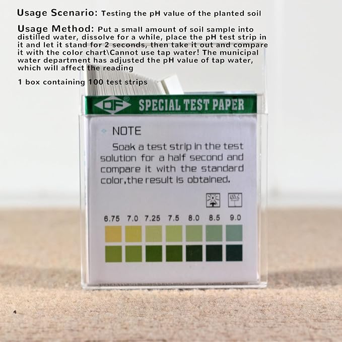 Soil Test Kit, 100PCS 4.5-9 Range Soil Testing Kit, Easy to Use Tester Paper, Water and Test for Lawns Garden Yard Home |Plant Labels