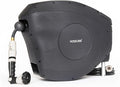 HOSELINK Classic Charcoal 100ft Automatic Retractable Hi-Flow Garden Hose Reel, 1/2" UV-Stabilized Kink-Free Hose, Wall Mounted Complete Watering Solution for Backyard, Garden & Outdoor