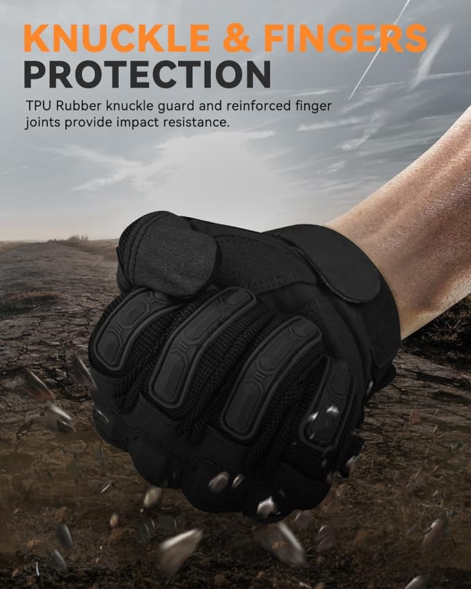 Tactical Gloves for Men, Motorcycle Military Combat Gloves Black Airsoft Gloves Touchscreen for Airsoft Outdoor Hunting Shooting Paintball Work Motorcycling Climbing