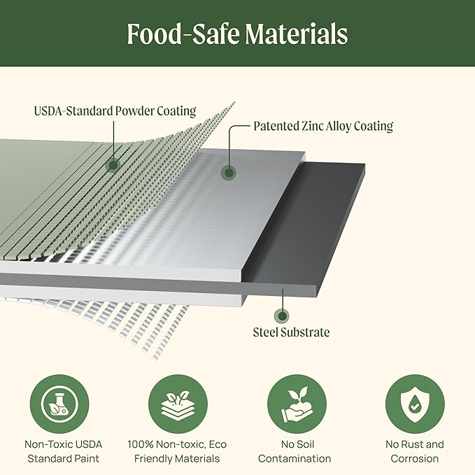 Vego garden Classic Rolling Garden Bed – 1.75' Mobile Metal Raised Garden Bed for Patio, Deck, Balcony – Deep Planting Space, Durable & Easy to Move (Pearl White, 1.75'X6')