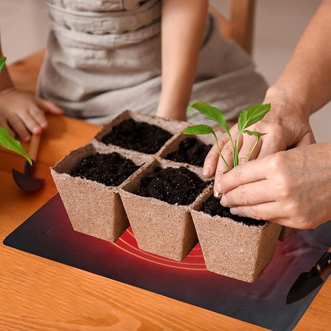 Seedling Heat Mat - PVC Leather Plants Heat Mat, Waterproof 8.5W Plant Heating Pad | 45℃-50℃ USB Warm Hydroponics Heating Pad, 3 Adjustable Temp Settings Plant Starter Heat Mat for Indoor Plants