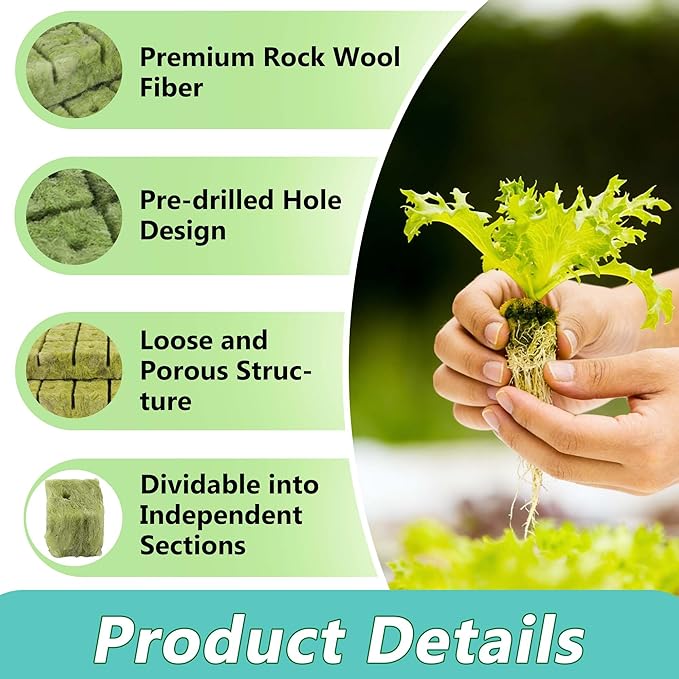 600 PCS 1 Inch Rockwool Cubes for Hydroponics, Rock Wool Hydroponic Planting Blocks with 20 Plant Name Tags, Rockwool Starter Plugs for Seedling & Cutting in Soilless Cultivation (12 Sheets)