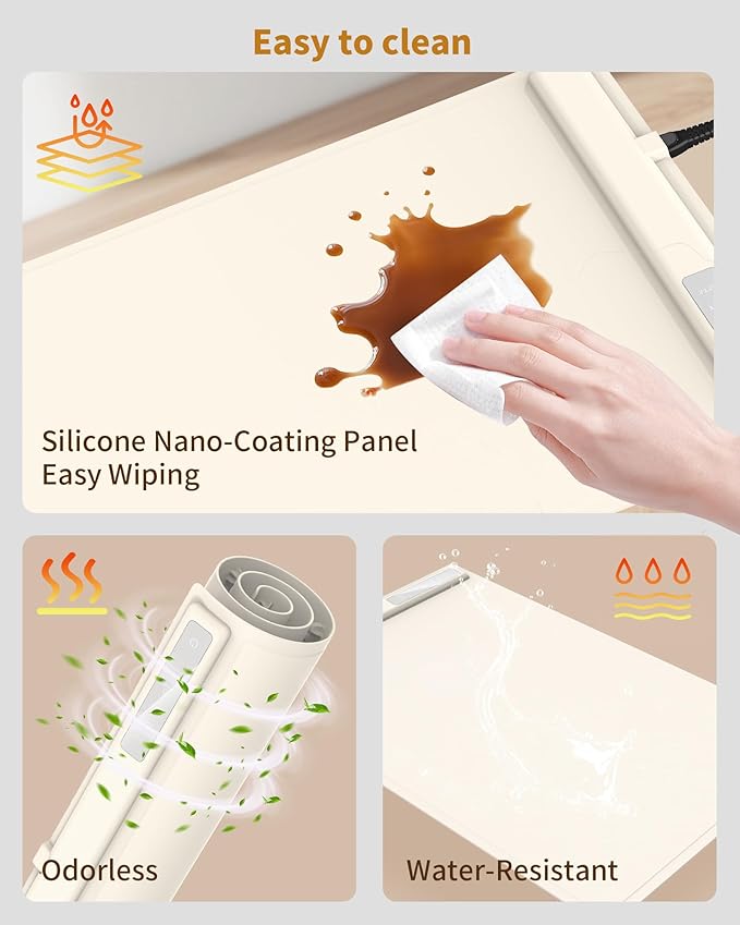 Food Warming Mat - Fast & Full Surface Heating, Silicone Heat Pad with 3 Adjustable Temperature Settings for Buffets Parties, Rollable Electric Warming Tray,Kitchen Heated Plate,Countertop Food Warmer