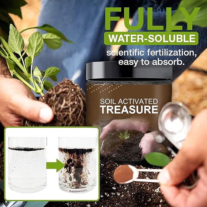 200g Soil Activated Treasure -You Will Be Amazed! Premium Soil Activated Essence Flower Fertilizer, Activators for Raised Garden Beds, Potting Mix, Lawns