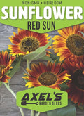Seed Packets for Planting Red Sun Sunflowers in Home Outdoor Garden - Heirloom Non-GMO Flower Seed Packets