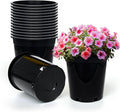 RooTrimmer 1.5 Gallon Plastic Nursery Pots, 7.5 Inch Round Plant Pots with Drainage Holes, 15 Pack Flower Pots for Outdoor Indoor Plants, Flowers, Gardening Gifts for Women, Black