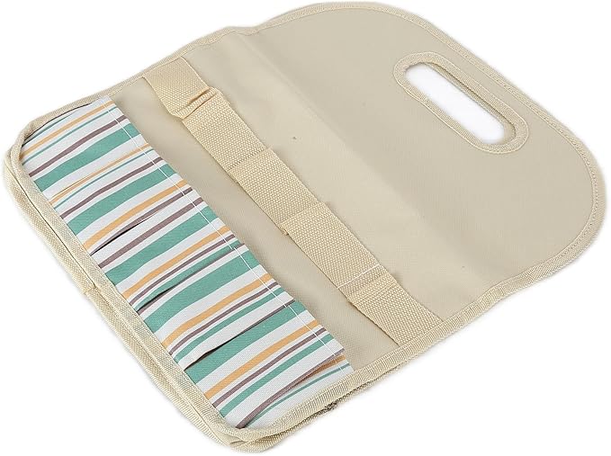 L Garden Tool, Portable Gardeni Sto, Ox Cloth with 5 Slots and Mesh s, Multifunction Handbag for Fertilizers Tools (Khaki)